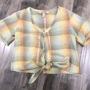 Button Down Crop Top